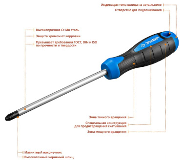 Купить ЗУБР Профессионал PH3x150 отвертка фото №3