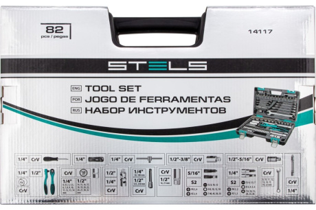Купить Набор инструмента  82 предмета 12 гранные головки STELS  14117 фото №19