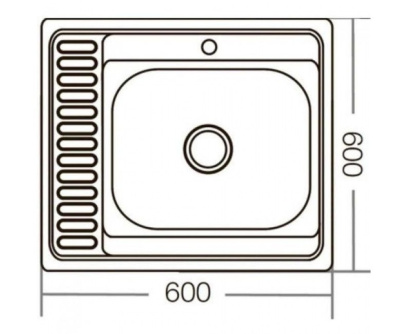 Купить Мойка нерж. накладная ZERIX  Z6060R-04-160E сатин  20450 фото №3